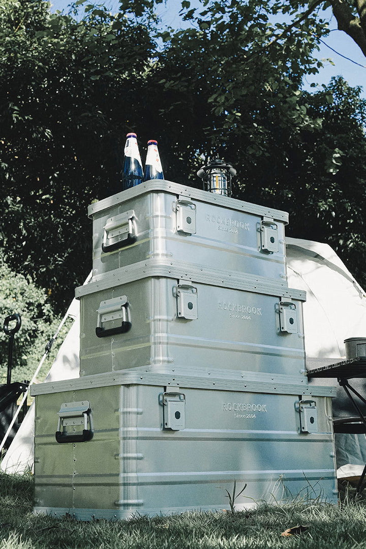 ROCKBROOK Outdoor Storage Boxes Flat Top Box Silver - BX1015 - ROCKBROOK