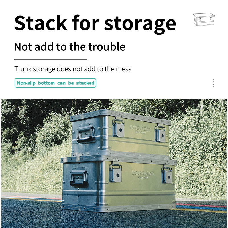 ROCKBROOK Outdoor Storage Boxes Flat Top Box Silver - BX1015 - ROCKBROOK