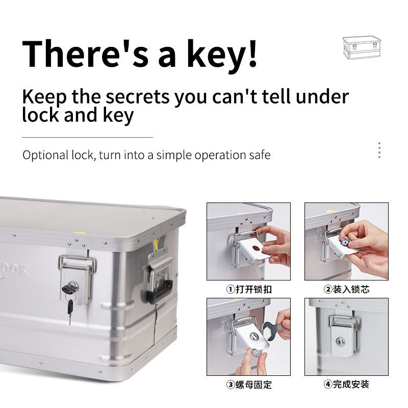 ROCKBROOK Outdoor Storage Boxes Flat Top Box Silver - BX1015 - ROCKBROOK