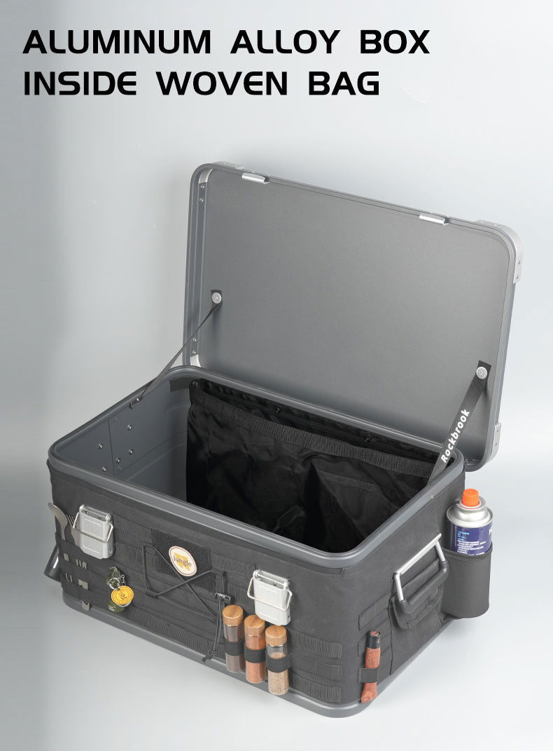 ROCKBROOK Built-in Nylon Mesh Pocket With Velcro Black (For 30L 50L)   - BX100 - ROCKBROOK
