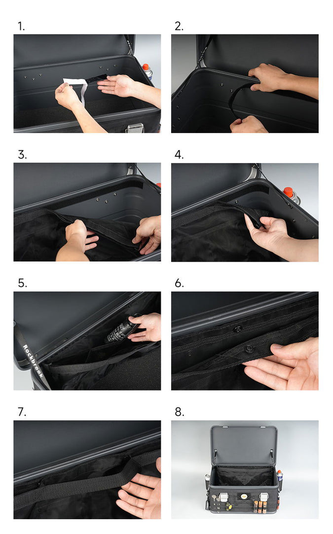 ROCKBROOK Built-in Nylon Mesh Pocket With Velcro Black (For 30L 50L)   - BX100 - ROCKBROOK