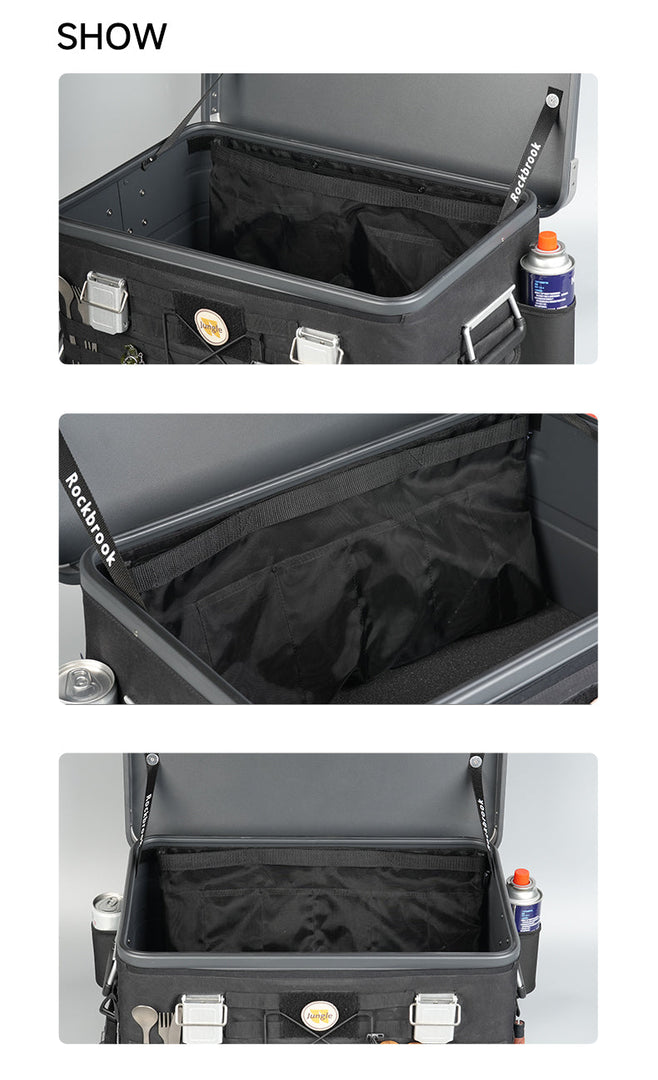 ROCKBROOK Built-in Nylon Mesh Pocket With Velcro Black (For 30L 50L)   - BX100 - ROCKBROOK